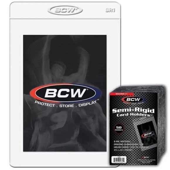 BCW Semi-Rigid Card Holder #1—SR1 - 50ct - Ideal For Grading Submissions - Picture 1 of 2